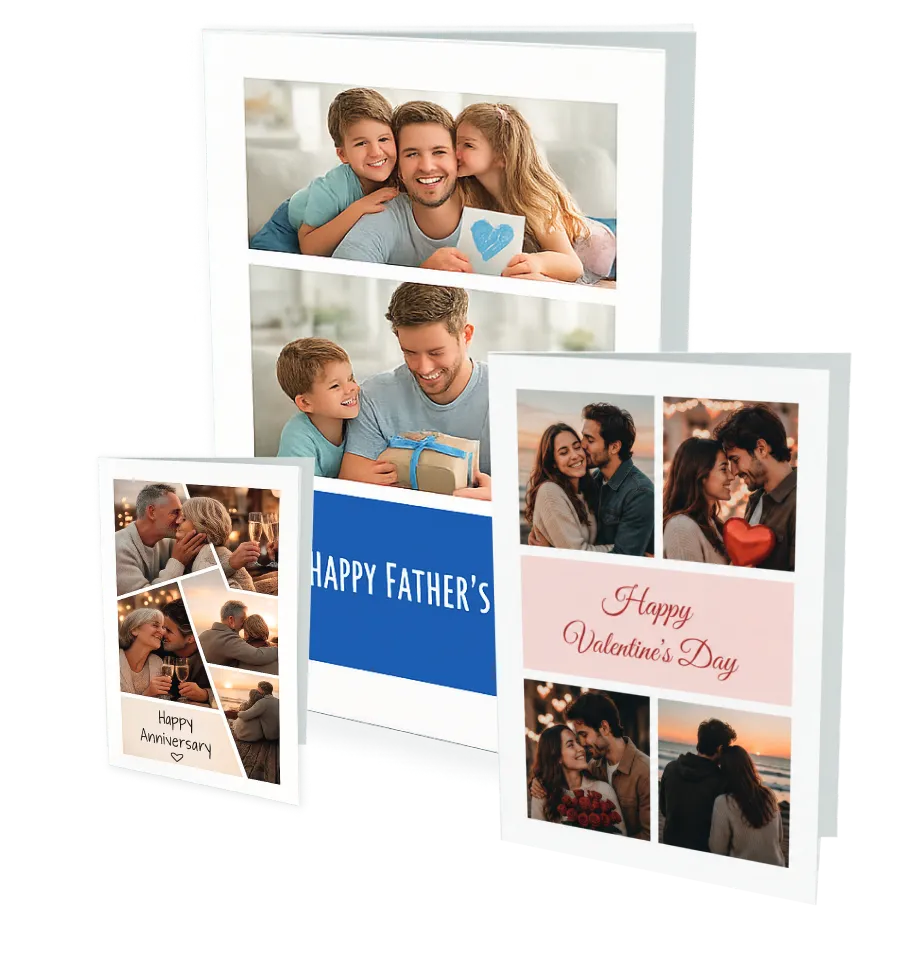 Personalised folded greeting card with your photos