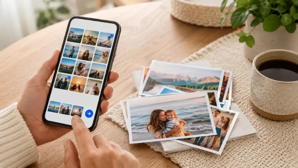 Printing photos online from a phone with FreeSnaps